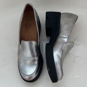 Naturalizer Metallic Silver Loafers